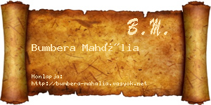 Bumbera Mahália névjegykártya